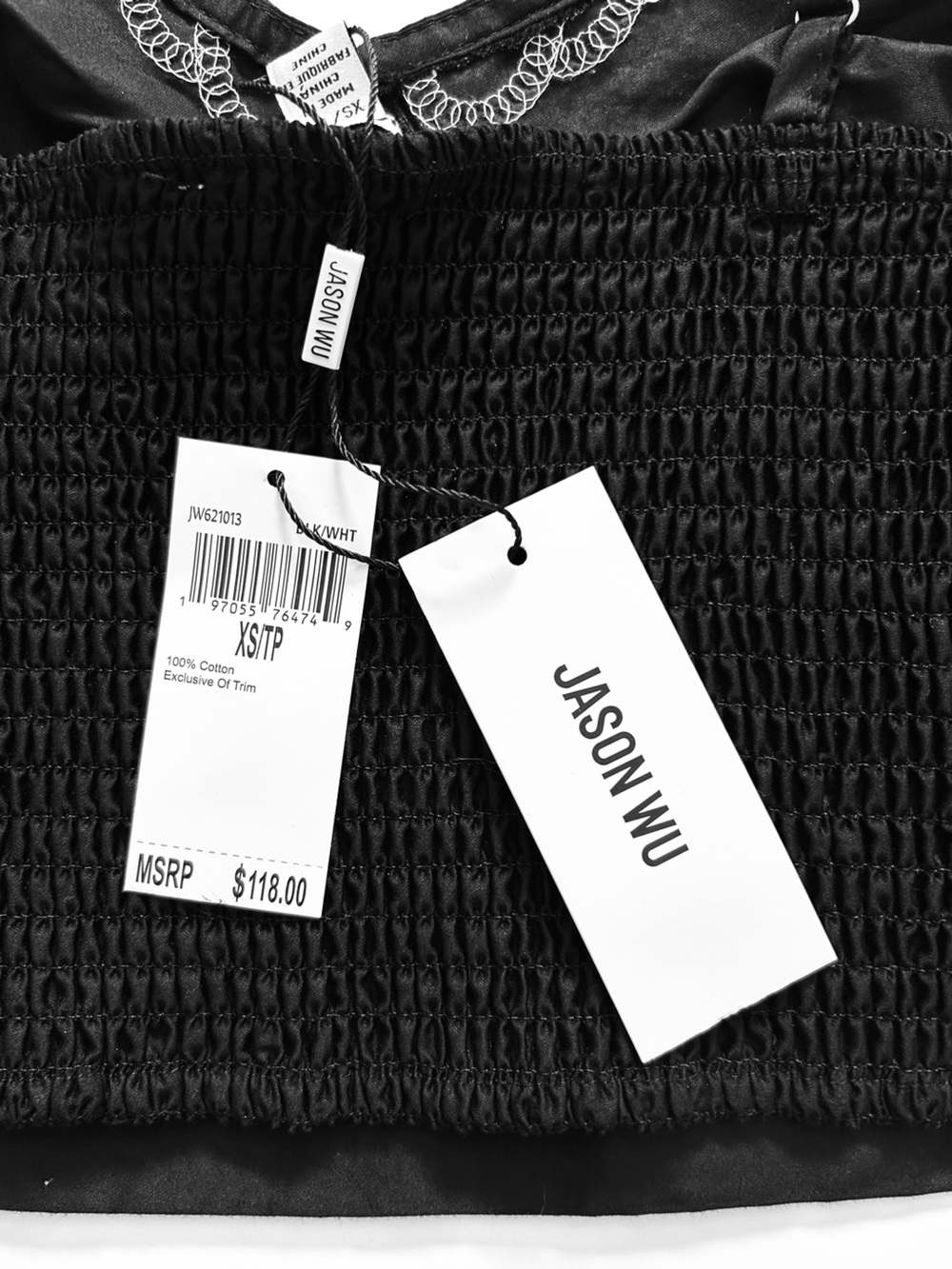 NWT Jason Wu Black High-Contrast Embroidered 2-Piece Crop Top&Maxi Skirt Set XS - Picture 3 of 5